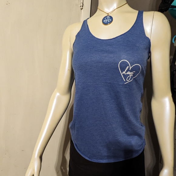 Love dogs Next Level brand tank top athletic gym unique blue running light - Picture 5 of 6
